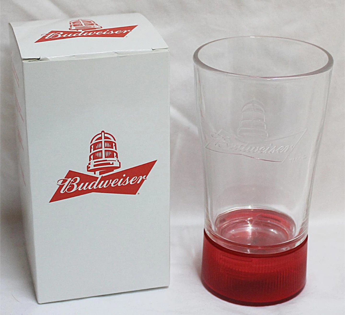Budweiser Light Up Beer Glass with Red Base