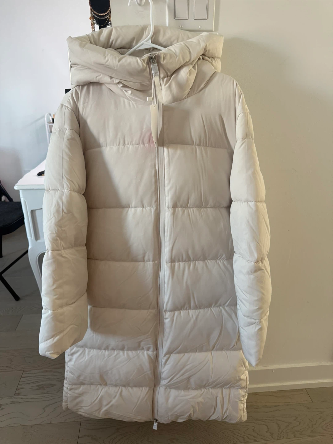 Mango Puffer Parka Coat - XL - Cream