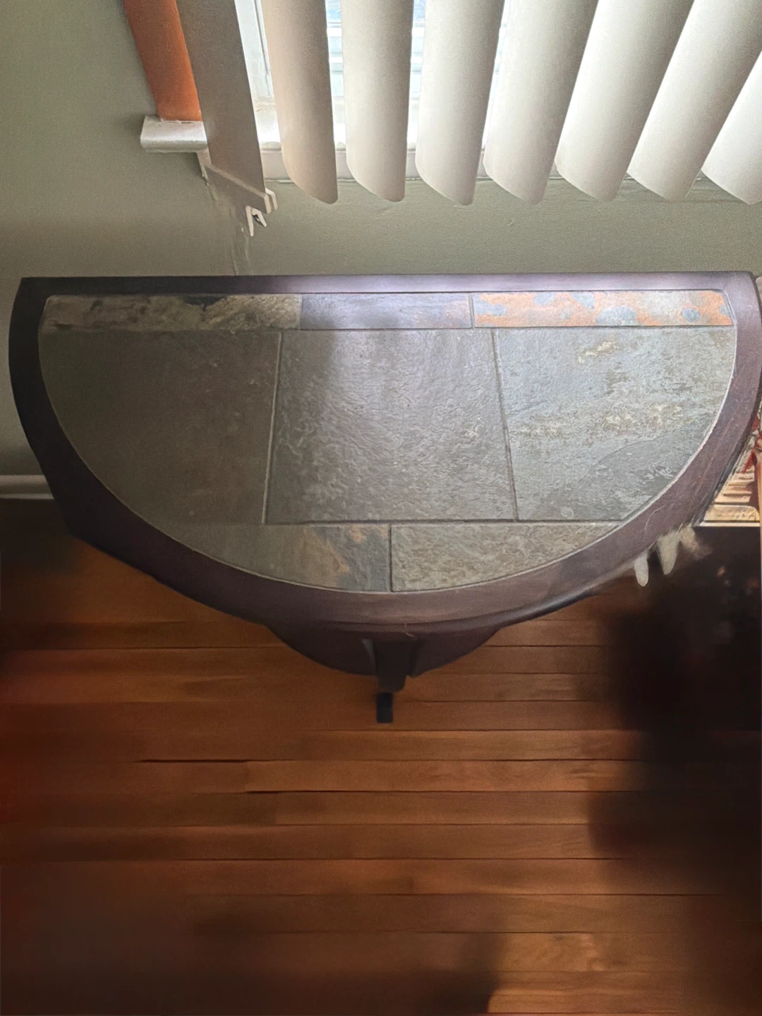 Half-Round Accent Table with Tile Top - photo 2