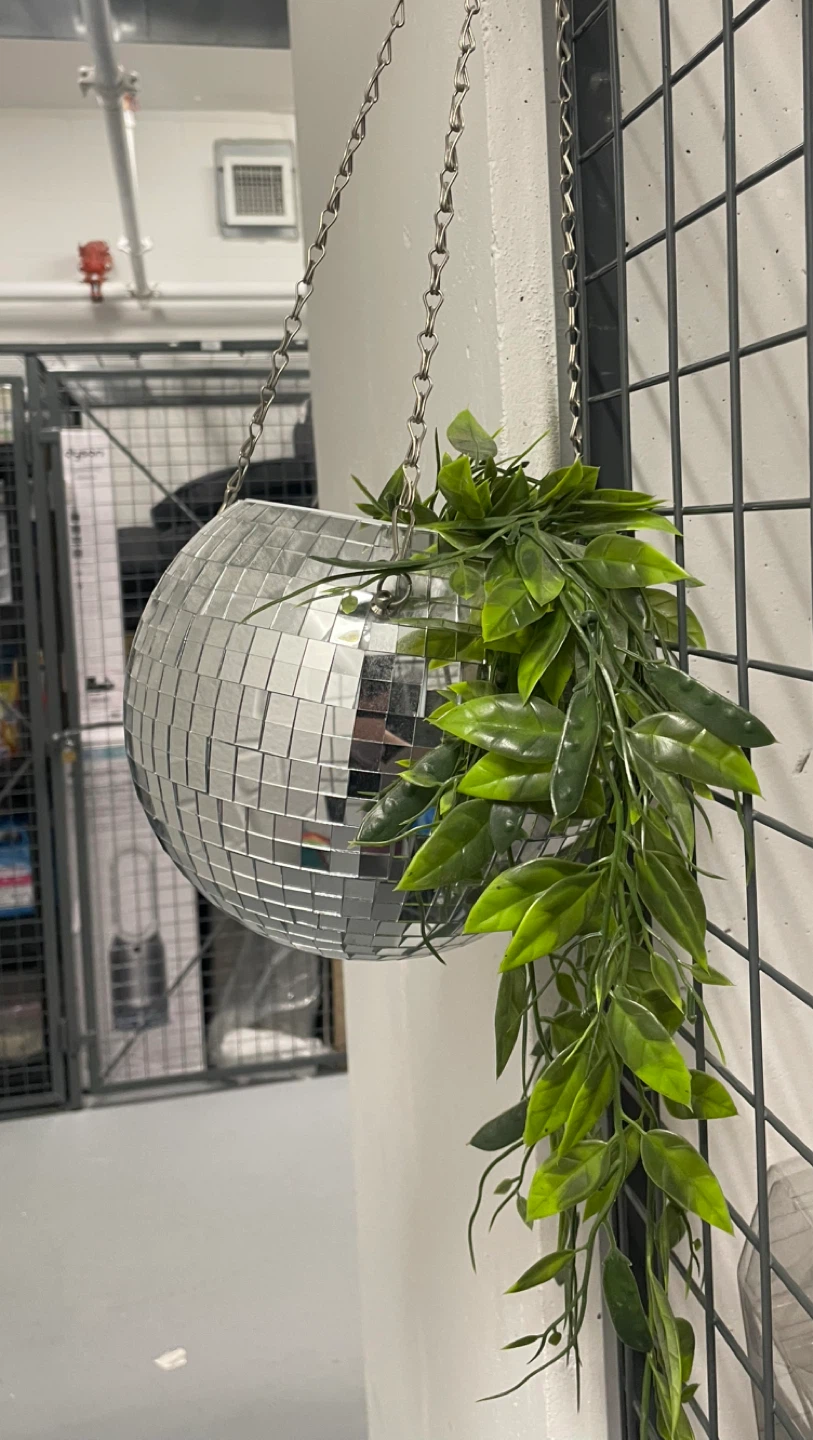 Hanging Disco Ball Plant Holder
