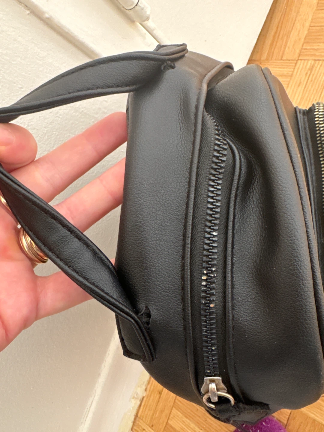 Primark Black Leather Mini Backpack - photo 5