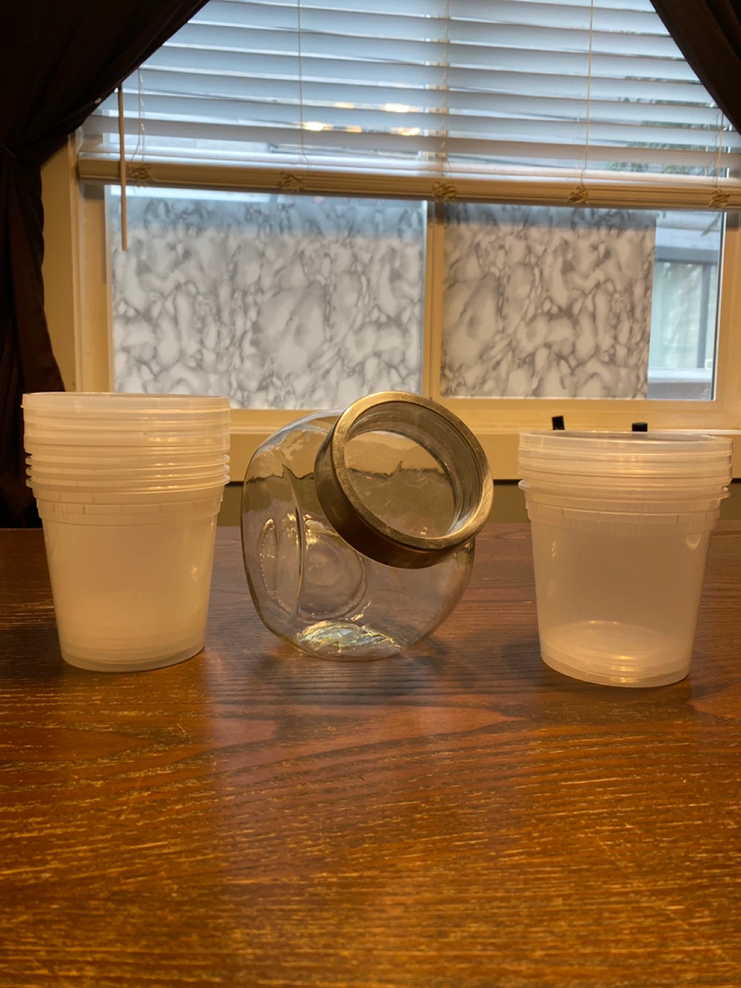 ❤️ Glass Jar with Lid and  7 Plastic Containers