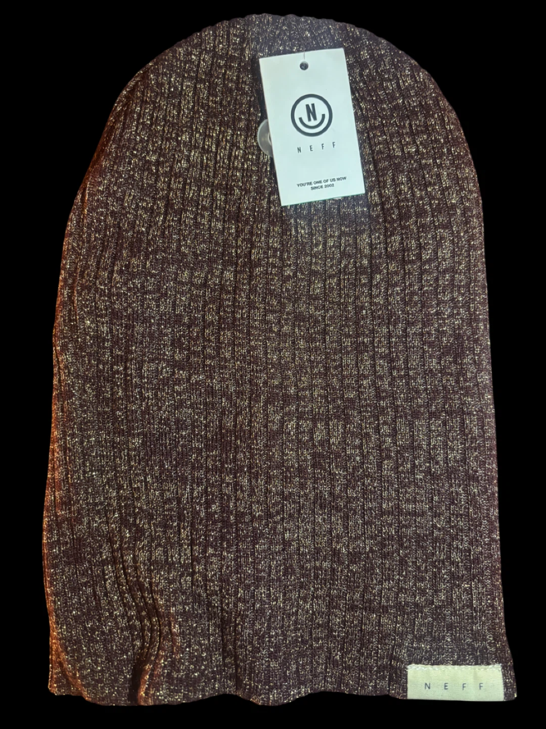 NEFF Beanie - Burgundy with Gold Sparkle