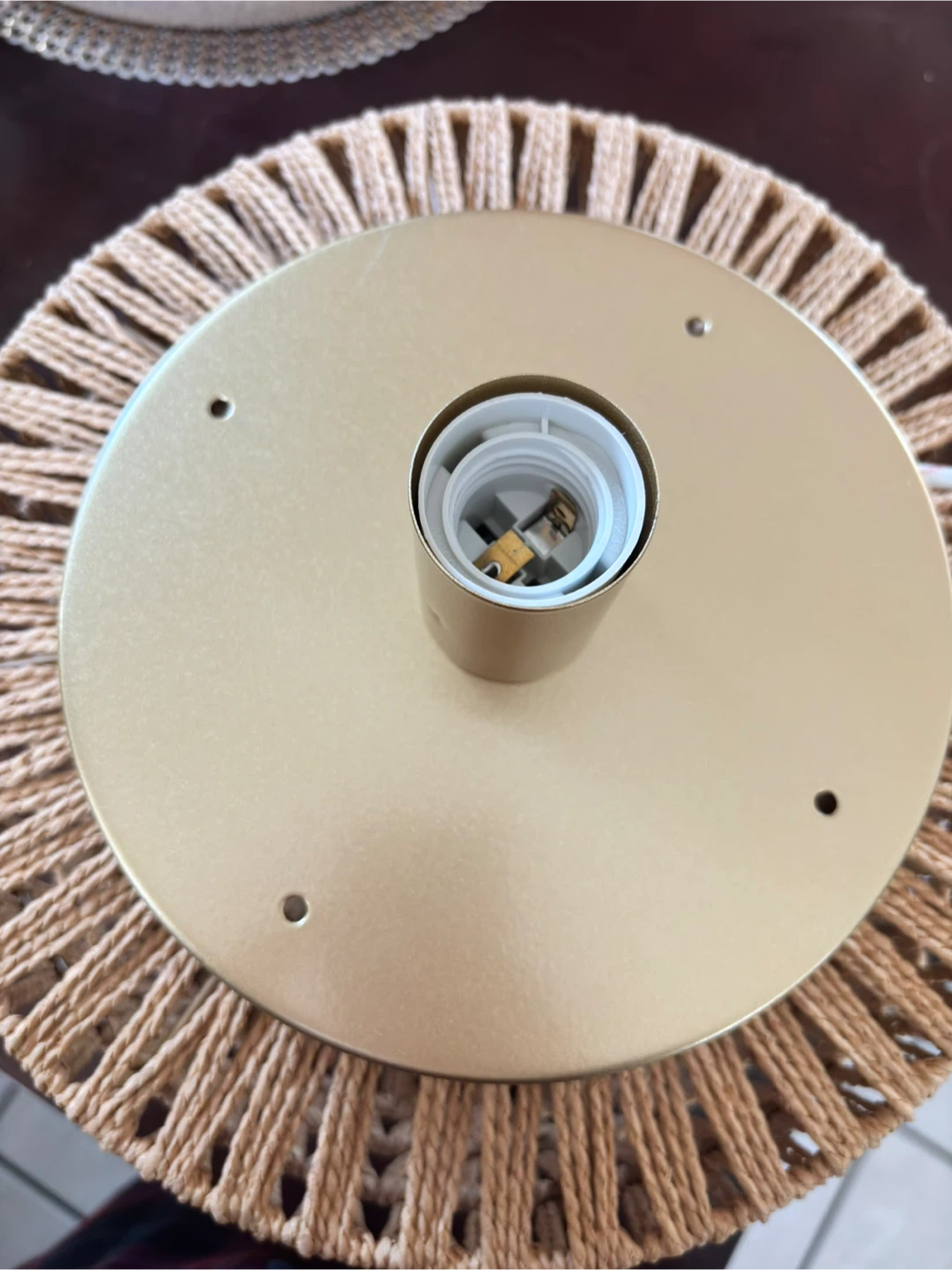 Gold rattan ceiling light - photo 3