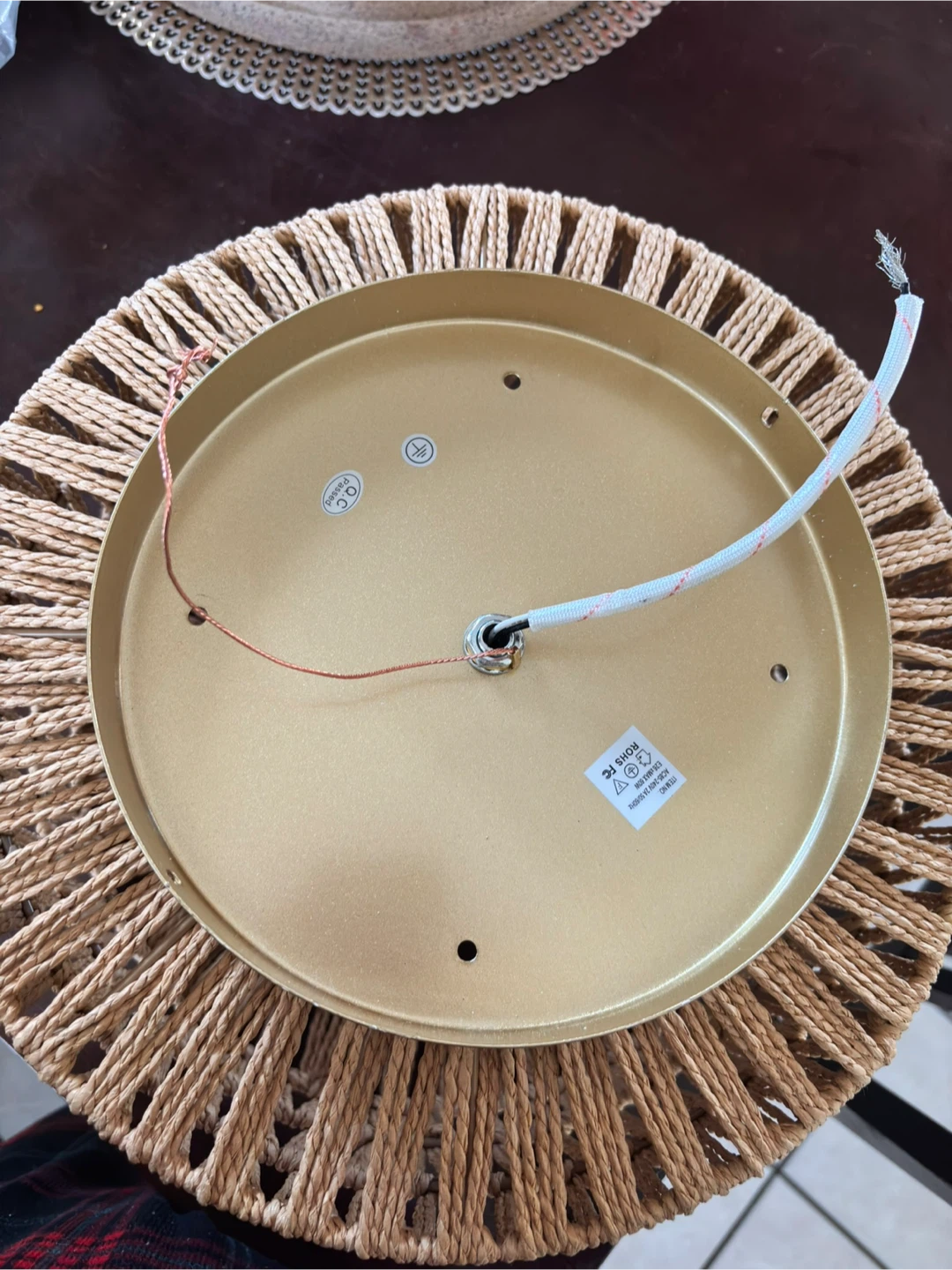 Gold rattan ceiling light - photo 2