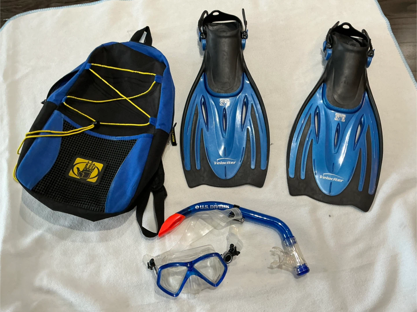 U.S. Divers Snorkel Set with Fins and Backpack