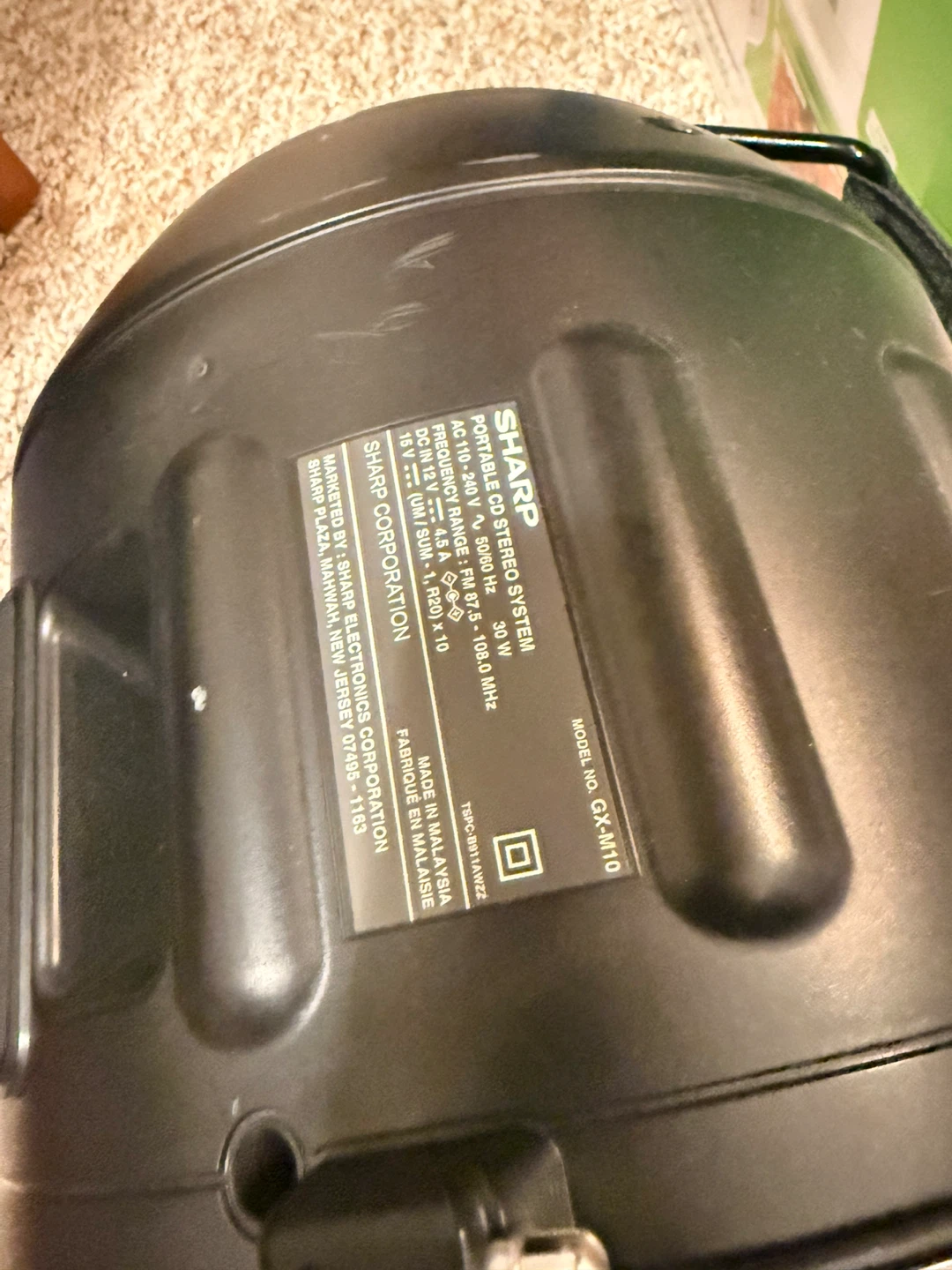 Sharp GX-M10 Portable CD Stereo System - photo 5