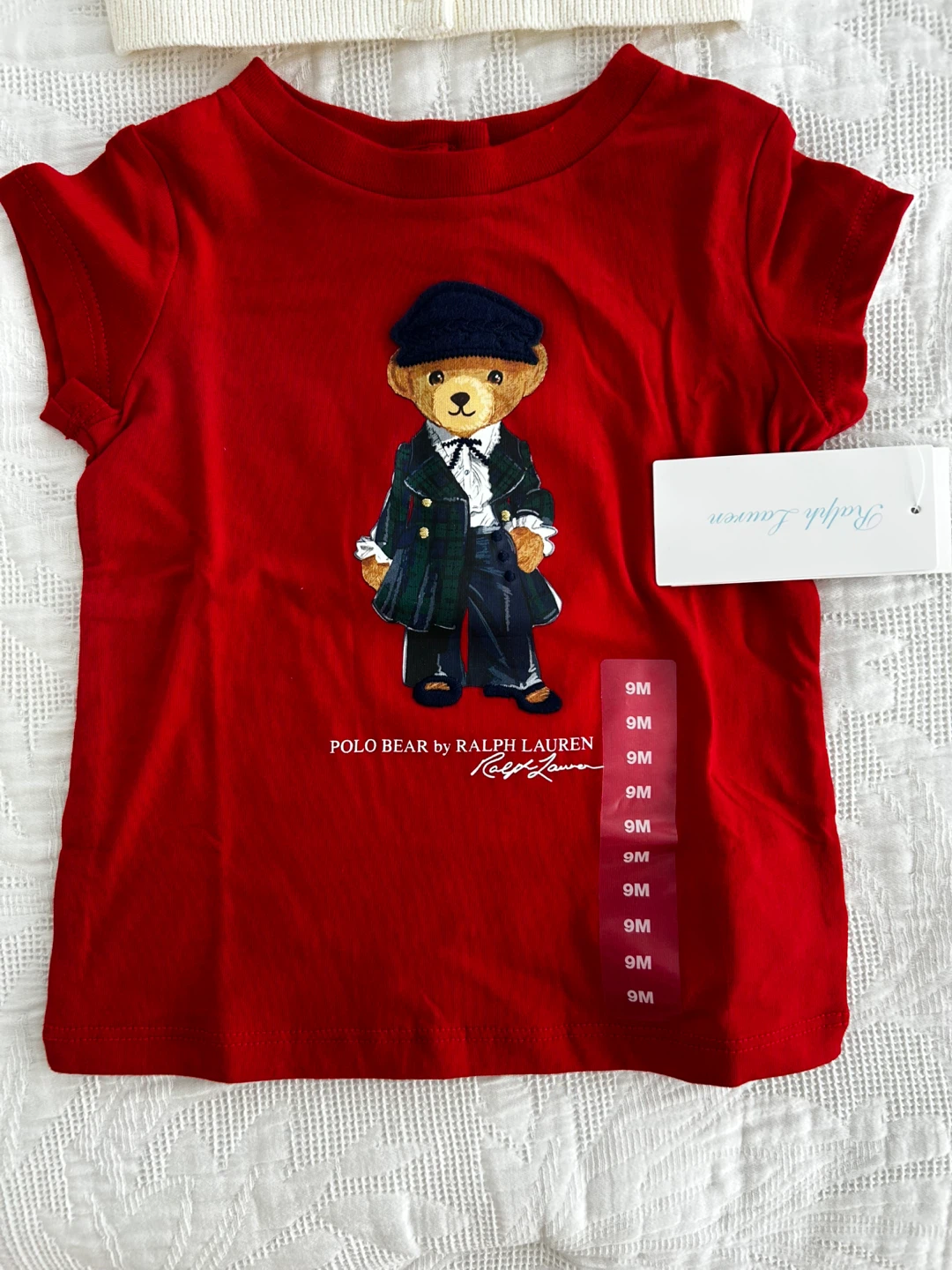 Ralph Lauren Polo Bear T-Shirt - Red, 9 Months