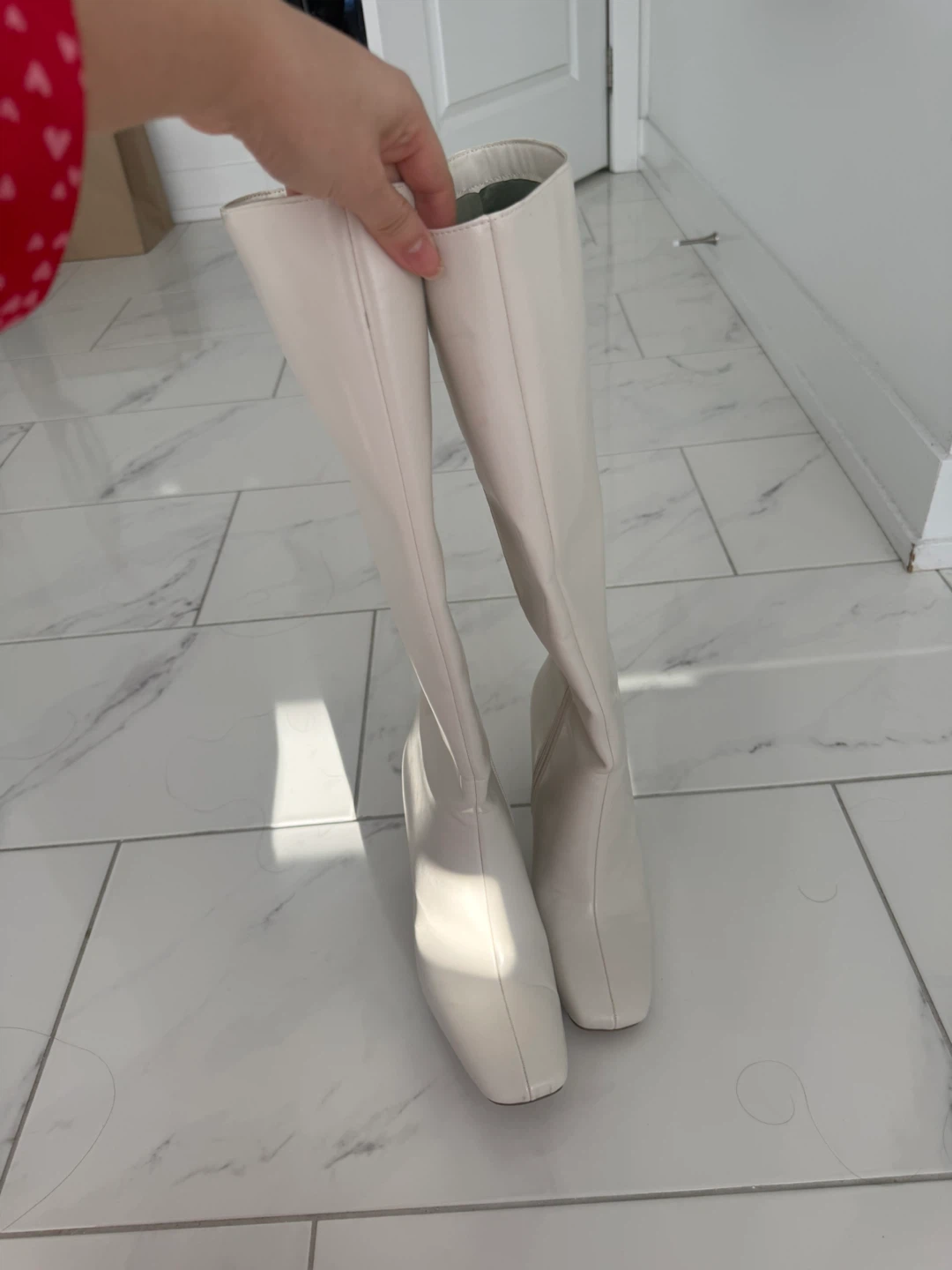White Knee-High Boots