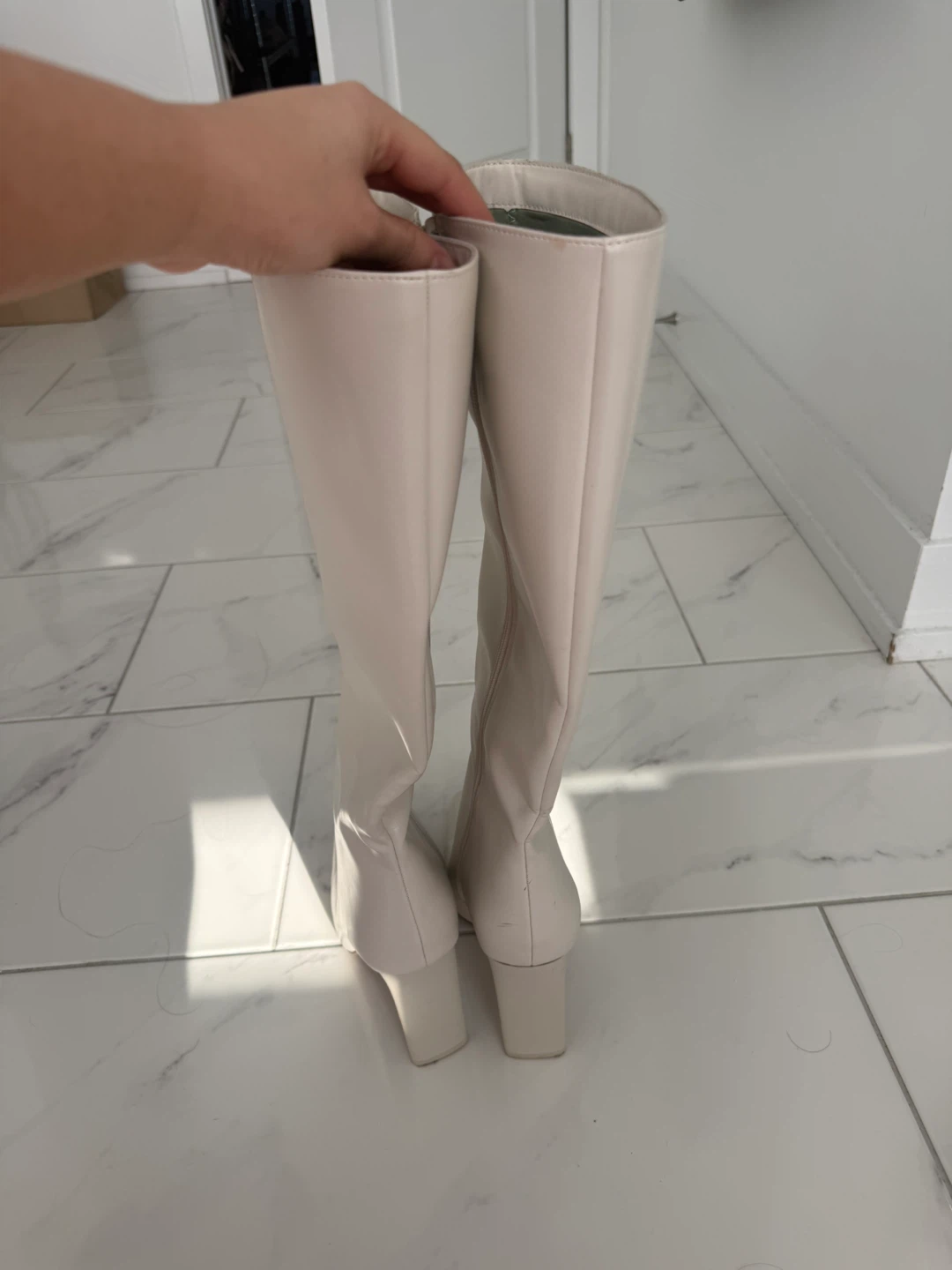 White Knee-High Boots - photo 3