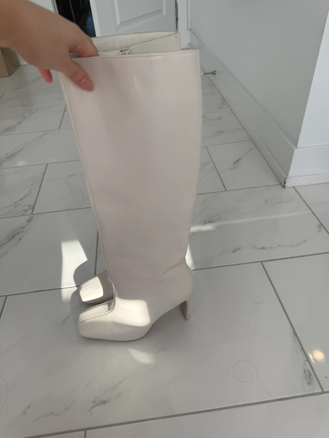 White Knee-High Boots - photo 2