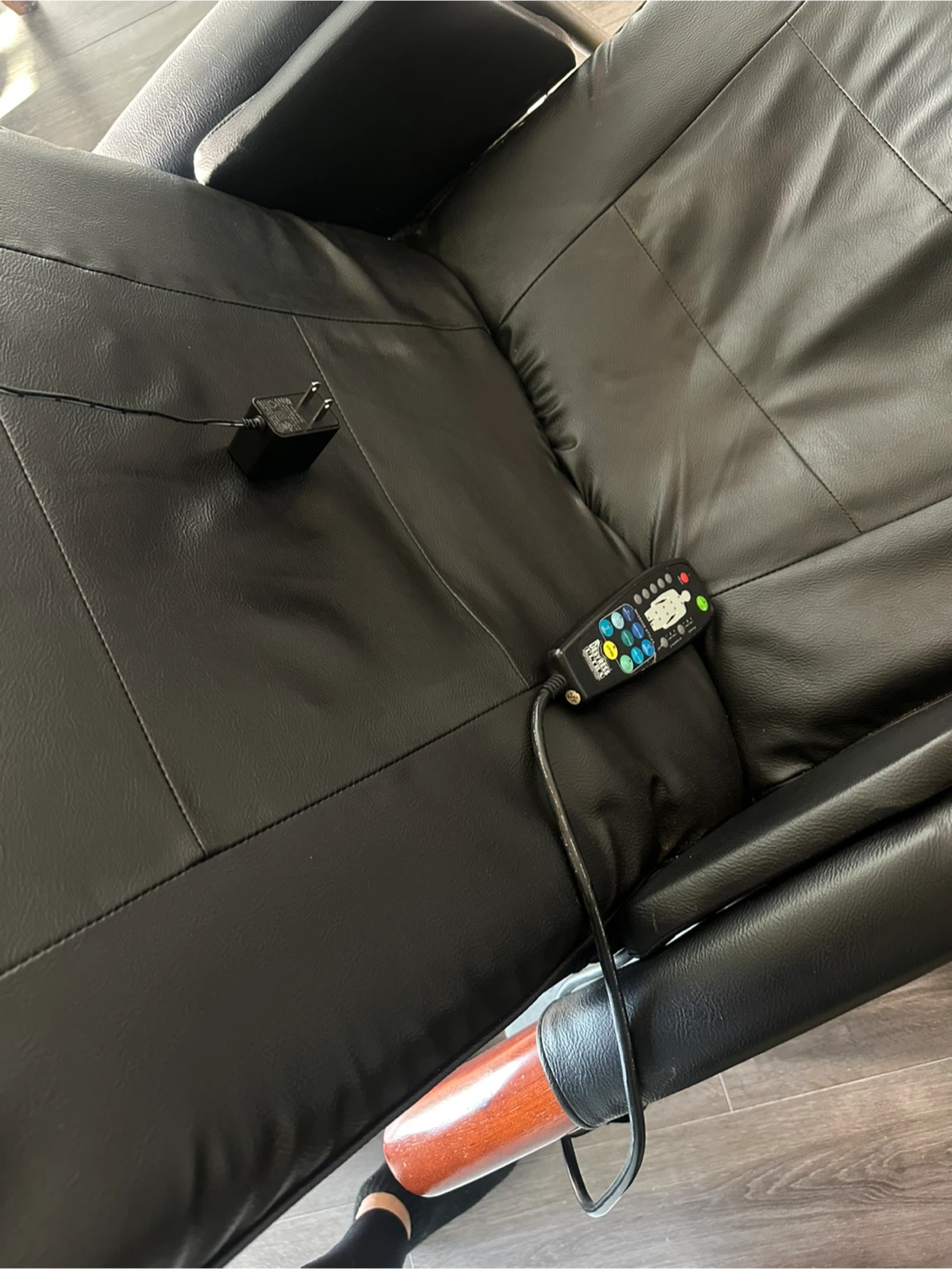 Black Leather Massage Recliner Chair
