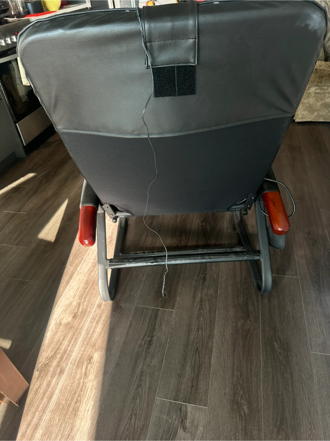 Black Leather Massage Recliner Chair - photo 4