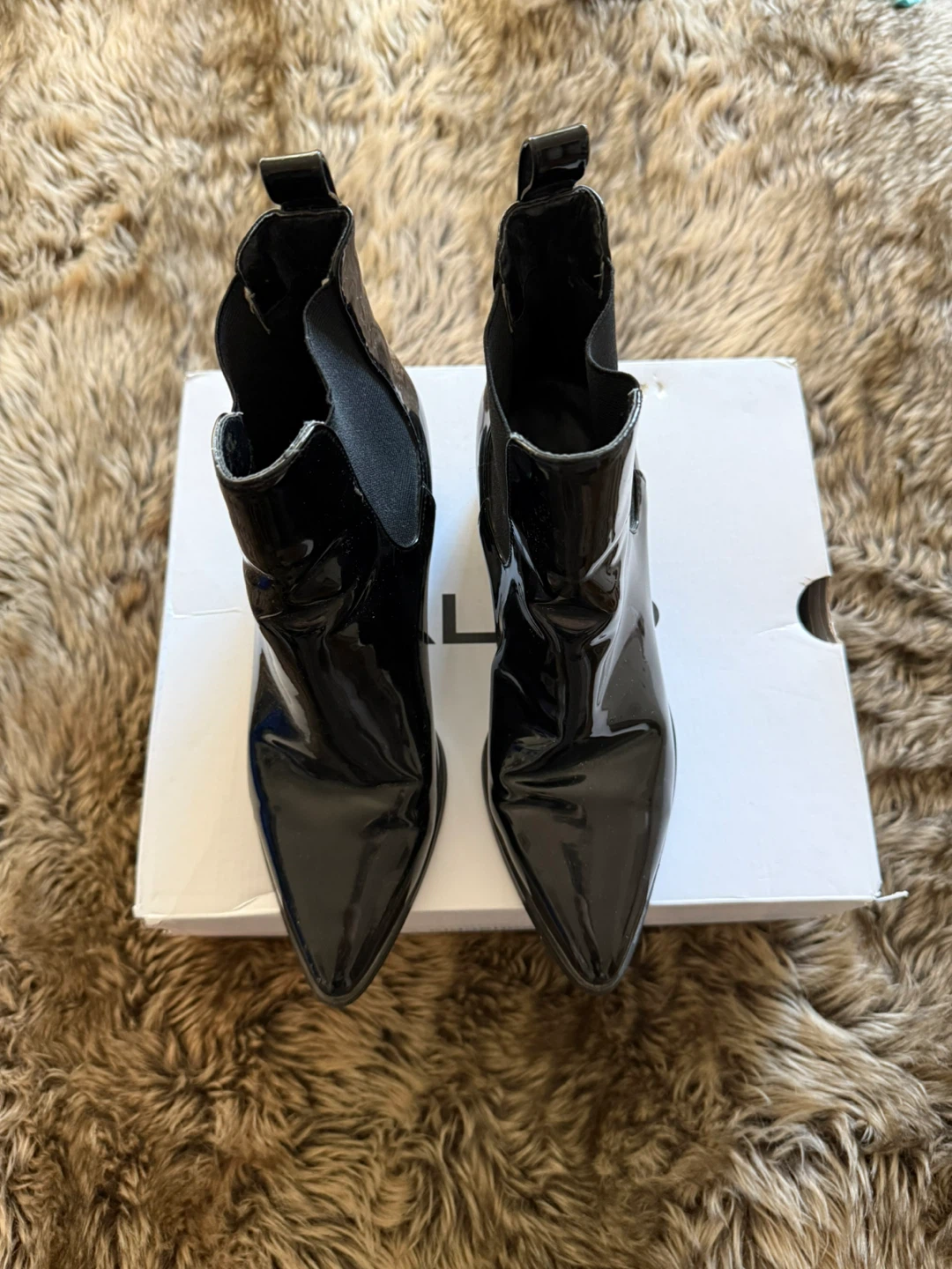 Aldo Black Patent Ankle Boots - photo 3
