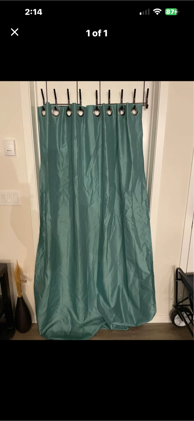 Teal Grommet Curtain