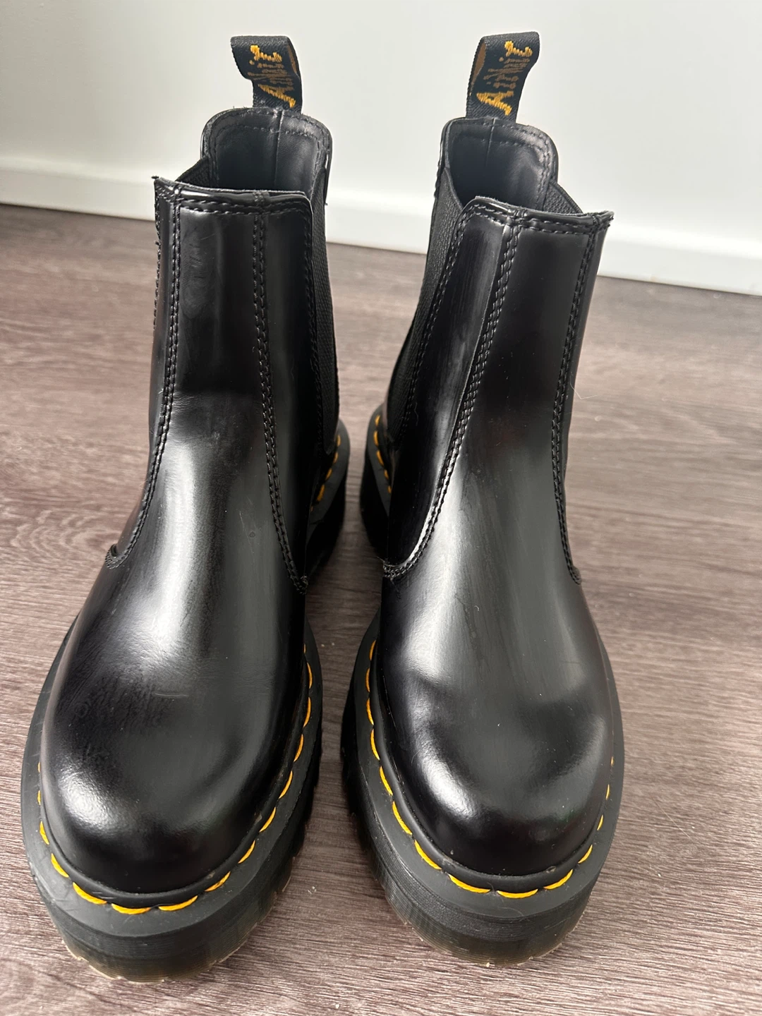 Dr. Martens Black Leather Platform Chelsea Boots Size US M 6 - photo 3