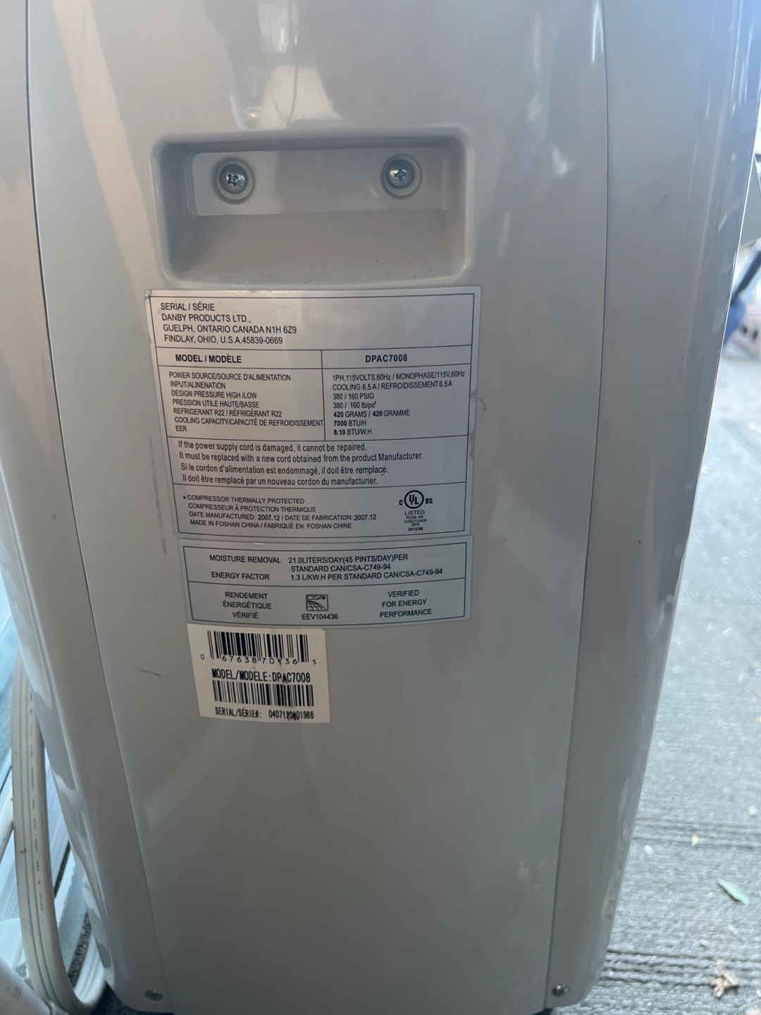 Danby DPAC7008 Portable Air Conditioner - photo 3