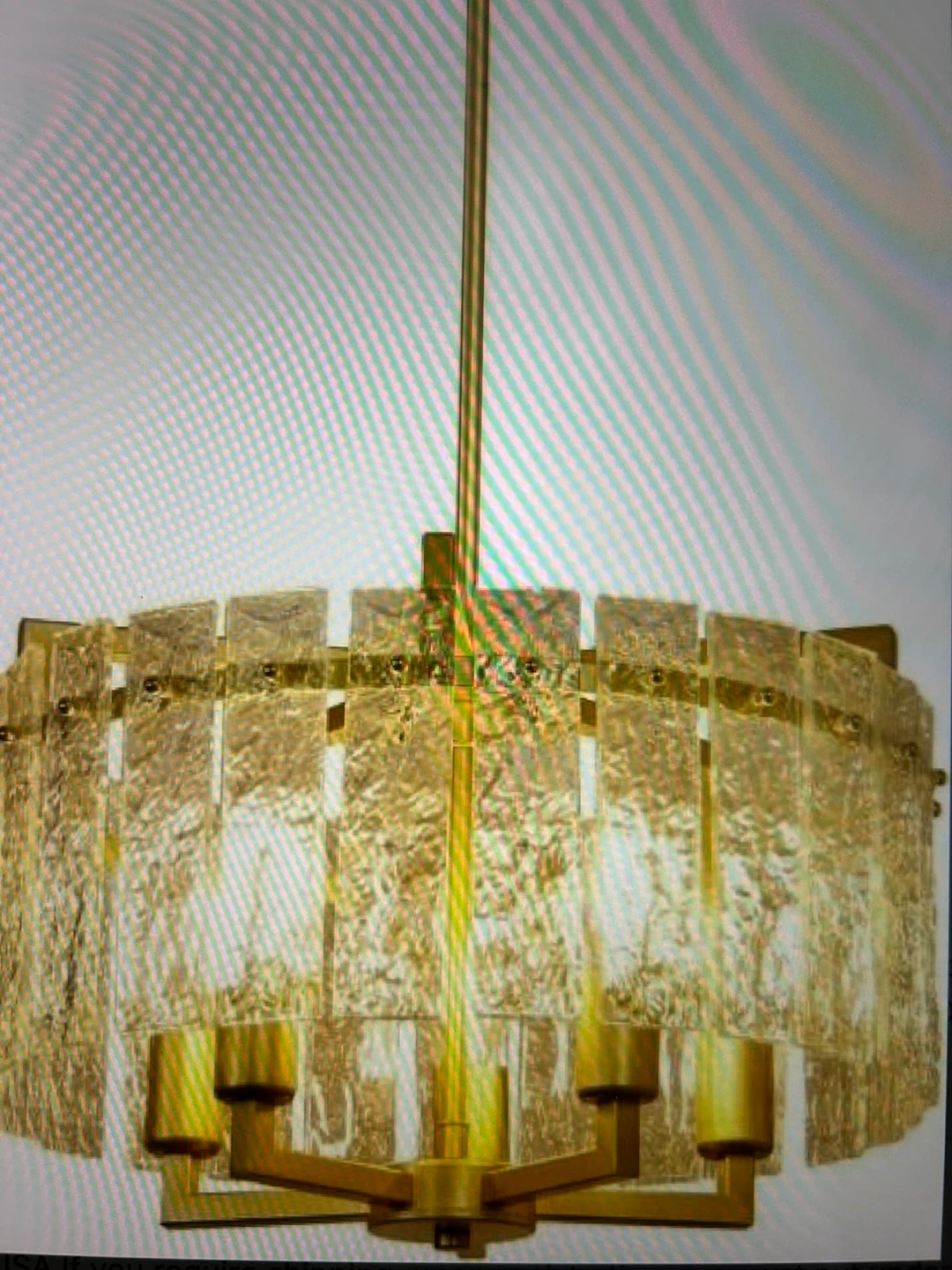 New Chandelier with Glass and Brass Fixture