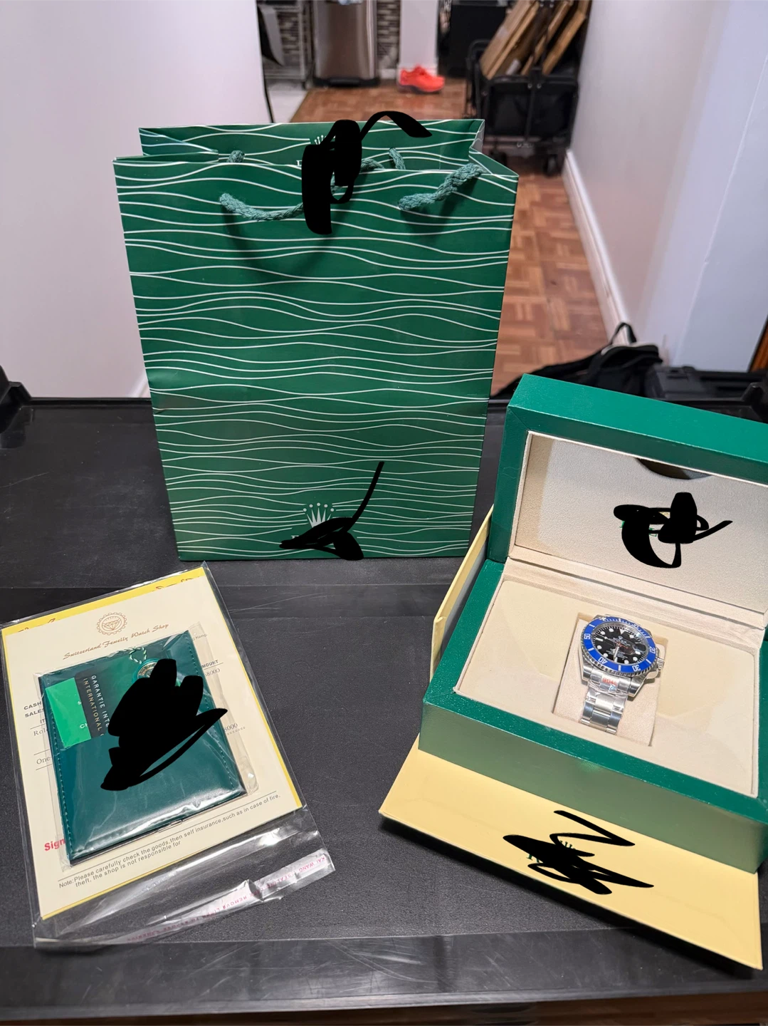Luxury watch blue dial