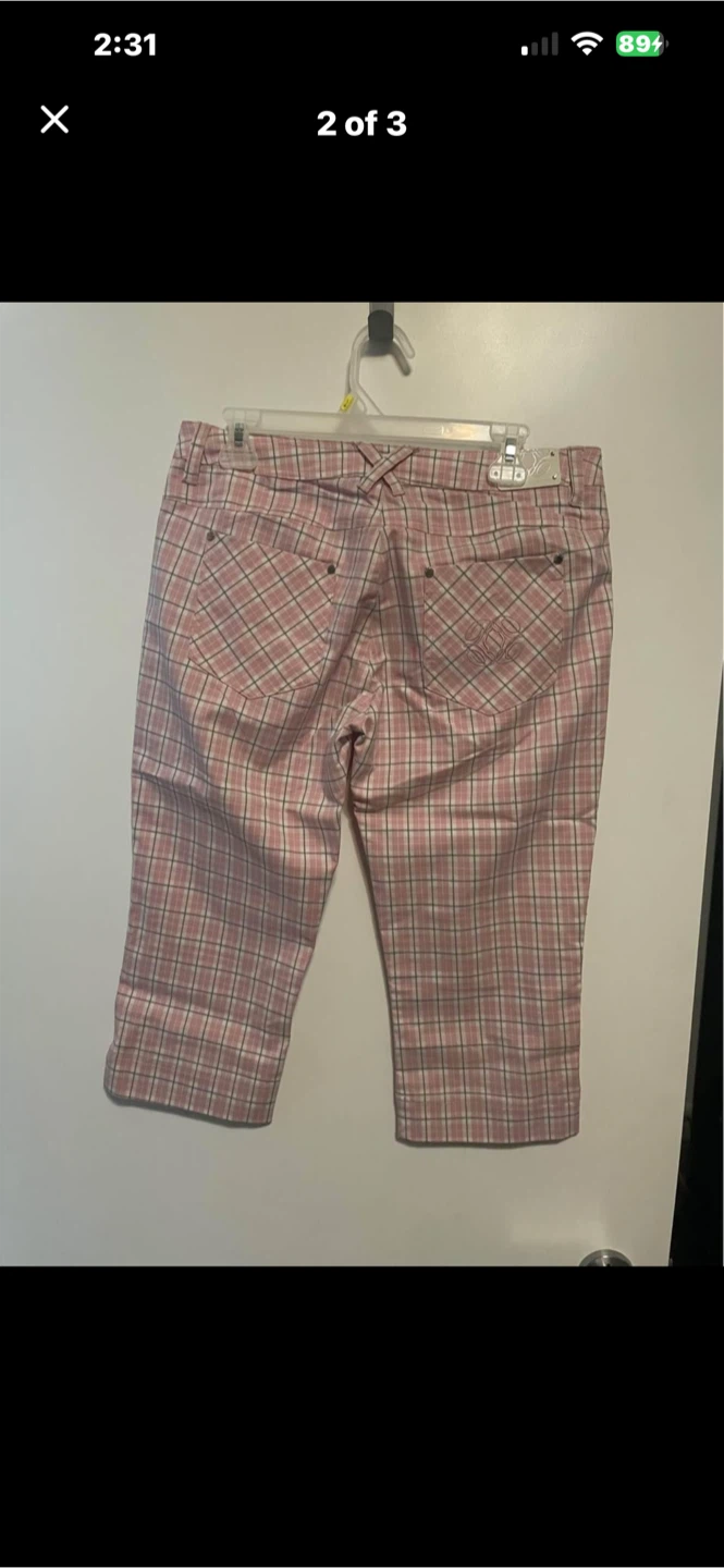 Pink Plaid Capri Pants - photo 2
