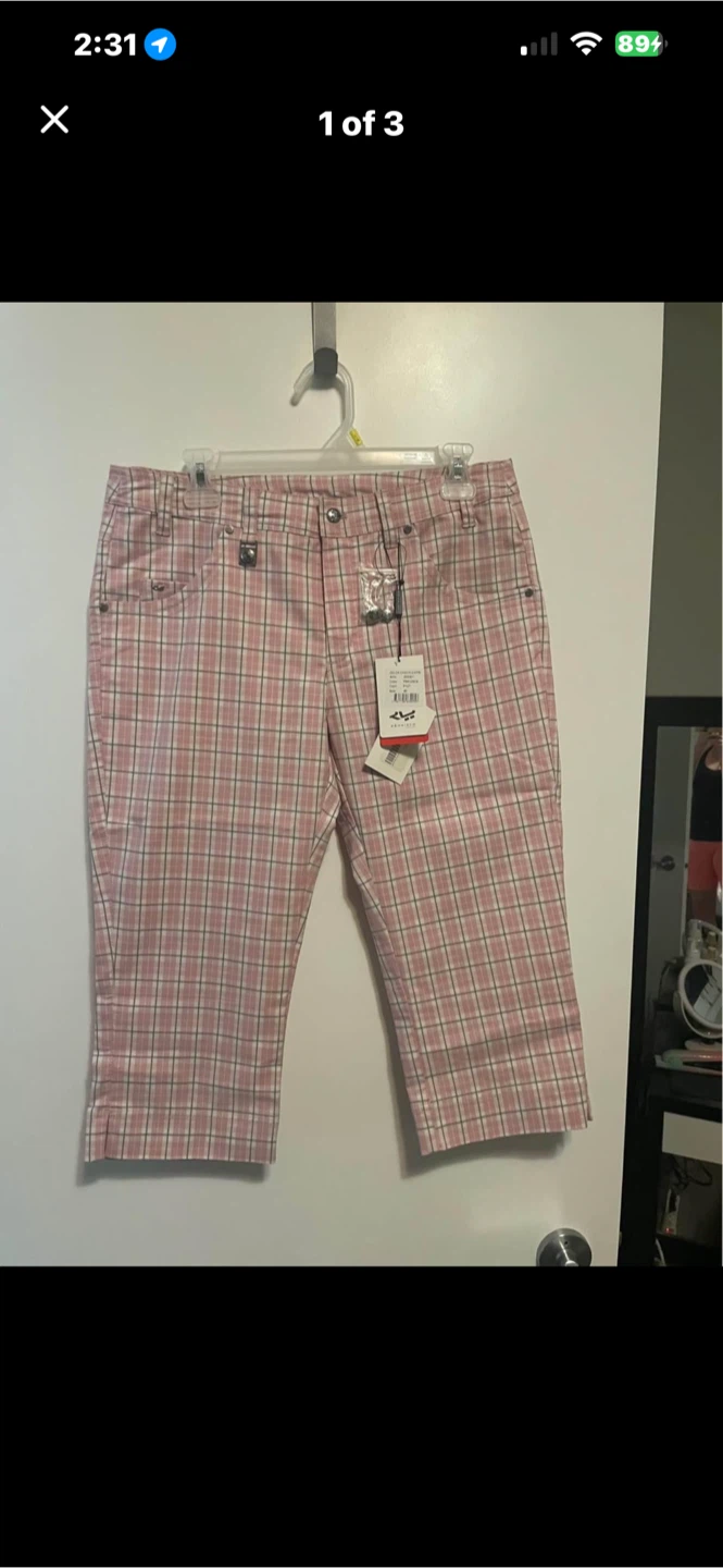 Pink Plaid Capri Pants