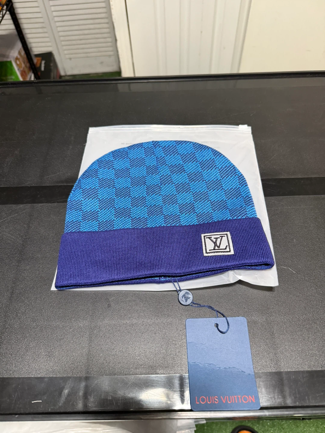 Louis Vuitton Monogram Beanie Hat Blue