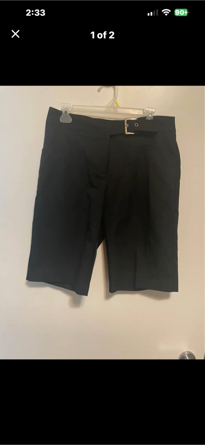 Black Dress Shorts with Buckle