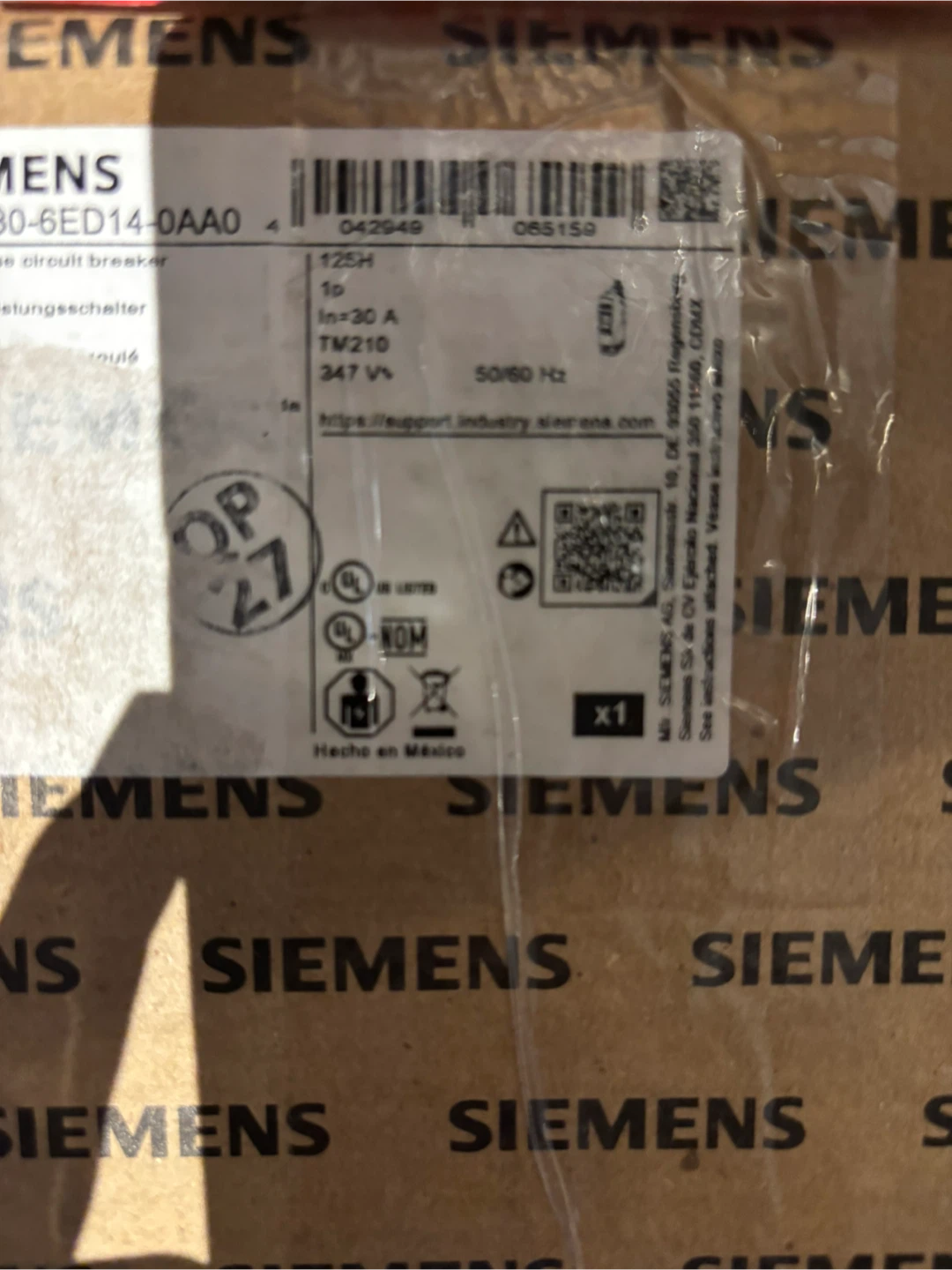 2 New Siemens 3VA4 MCCB Circuit Breaker 30A 1-Pole - photo 2