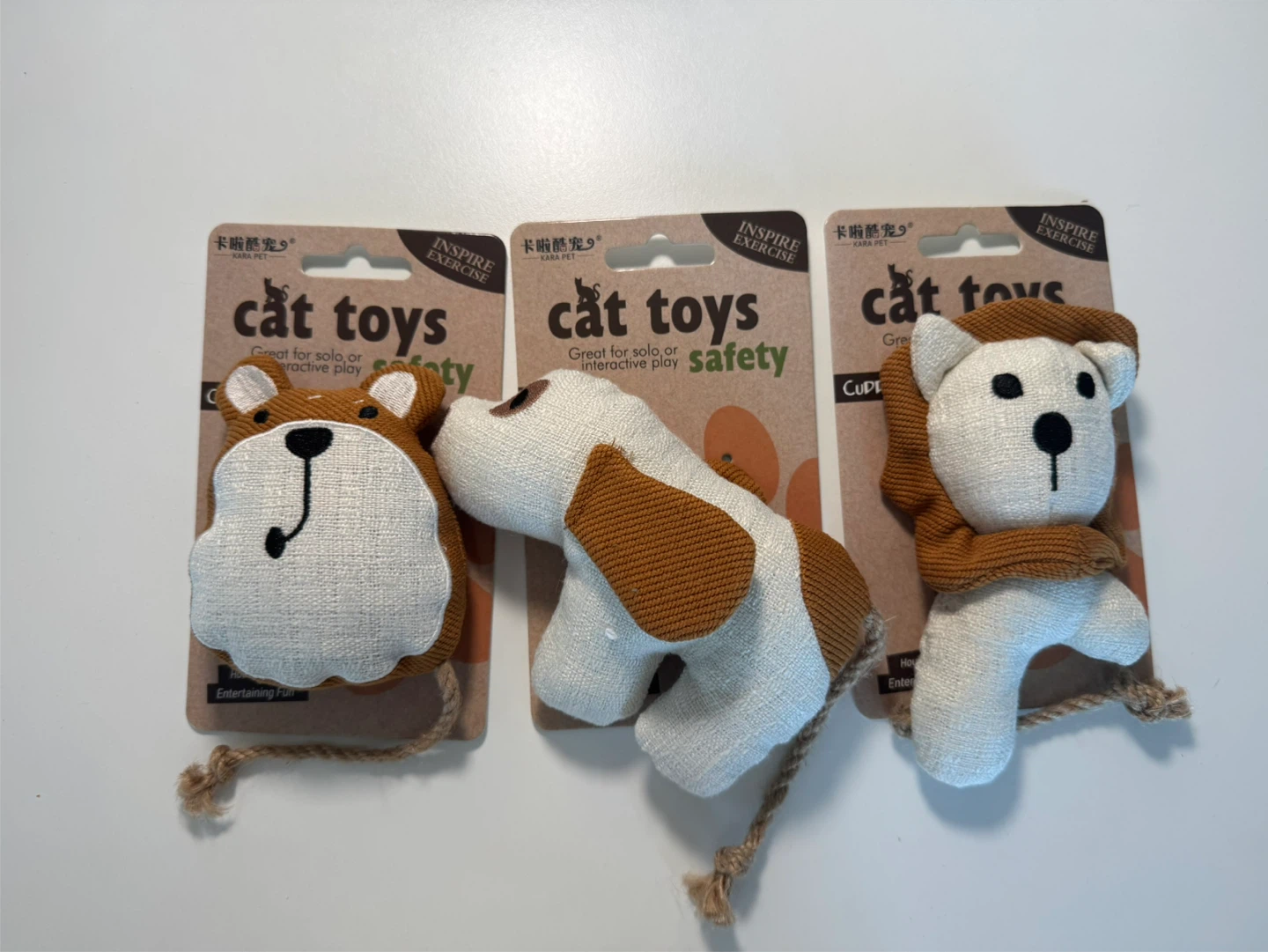 New: Cute Cat Toys: Dog, lion, mouse