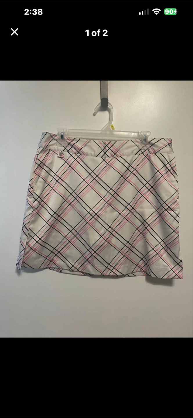 Plaid golf skort