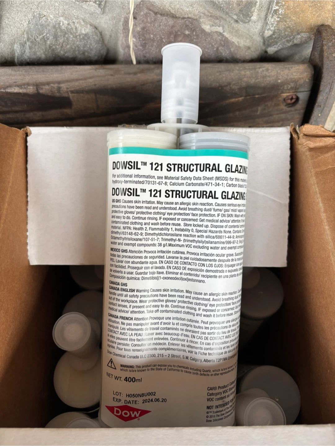 10 tubes of DOWSIL 121 Structural Glazing Sealant - 400ml