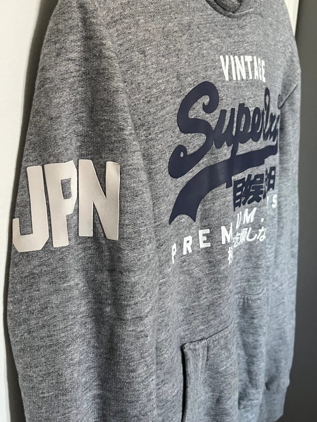 Vintage Superdry Organic Cotton Grey Hoodie | Men - photo 2