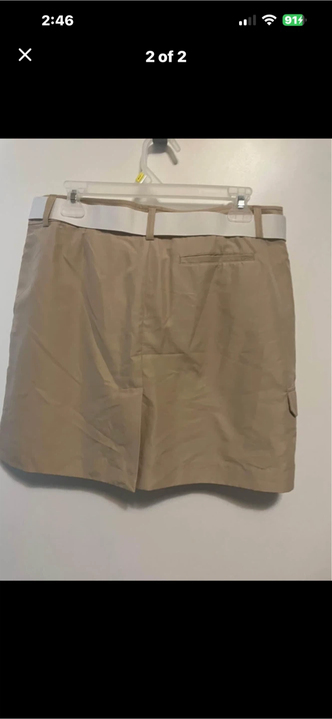 Khaki golf skort with belt - photo 2