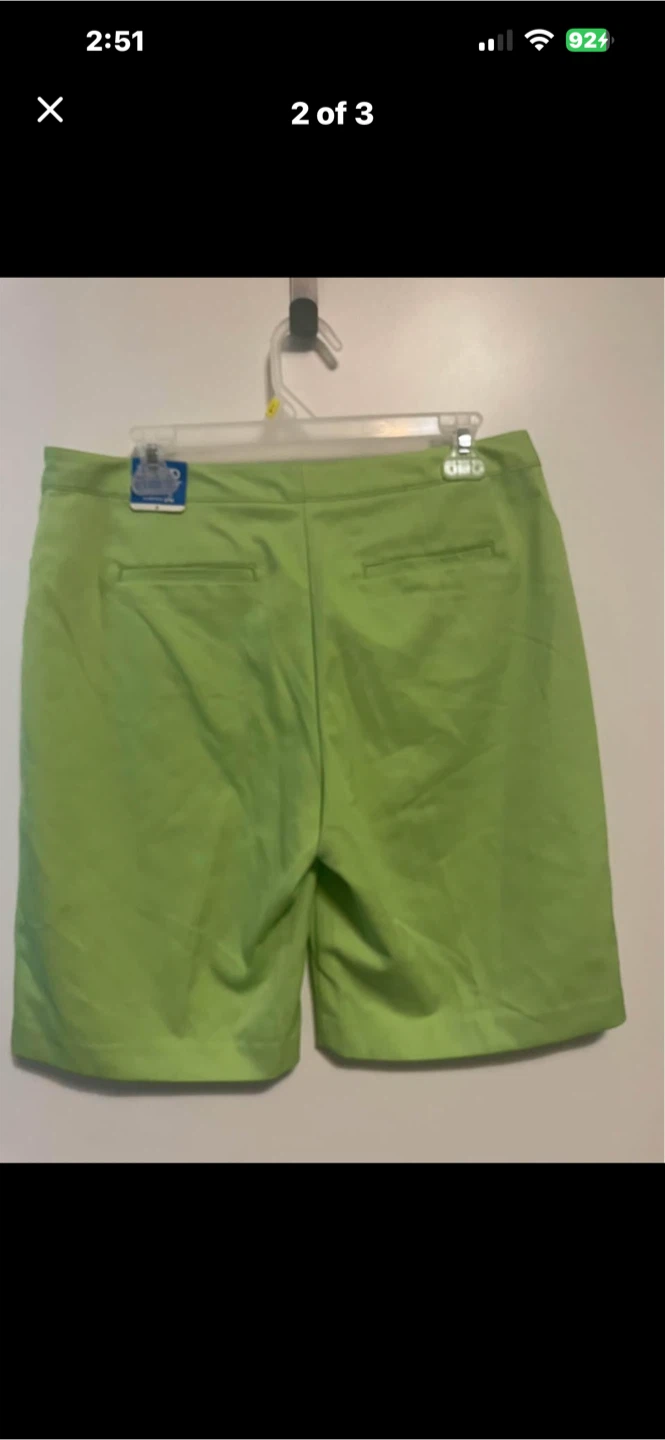 Women's Lime Green Golf Shorts - photo 2