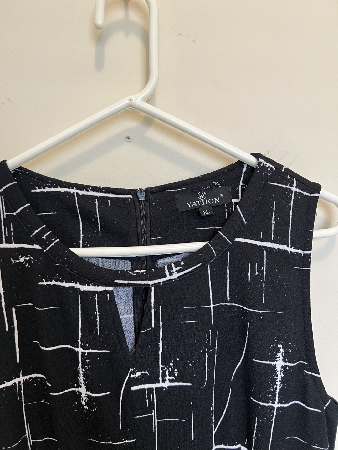 YATHON Black & White Geometric Sleeveless Dress - XL - photo 2