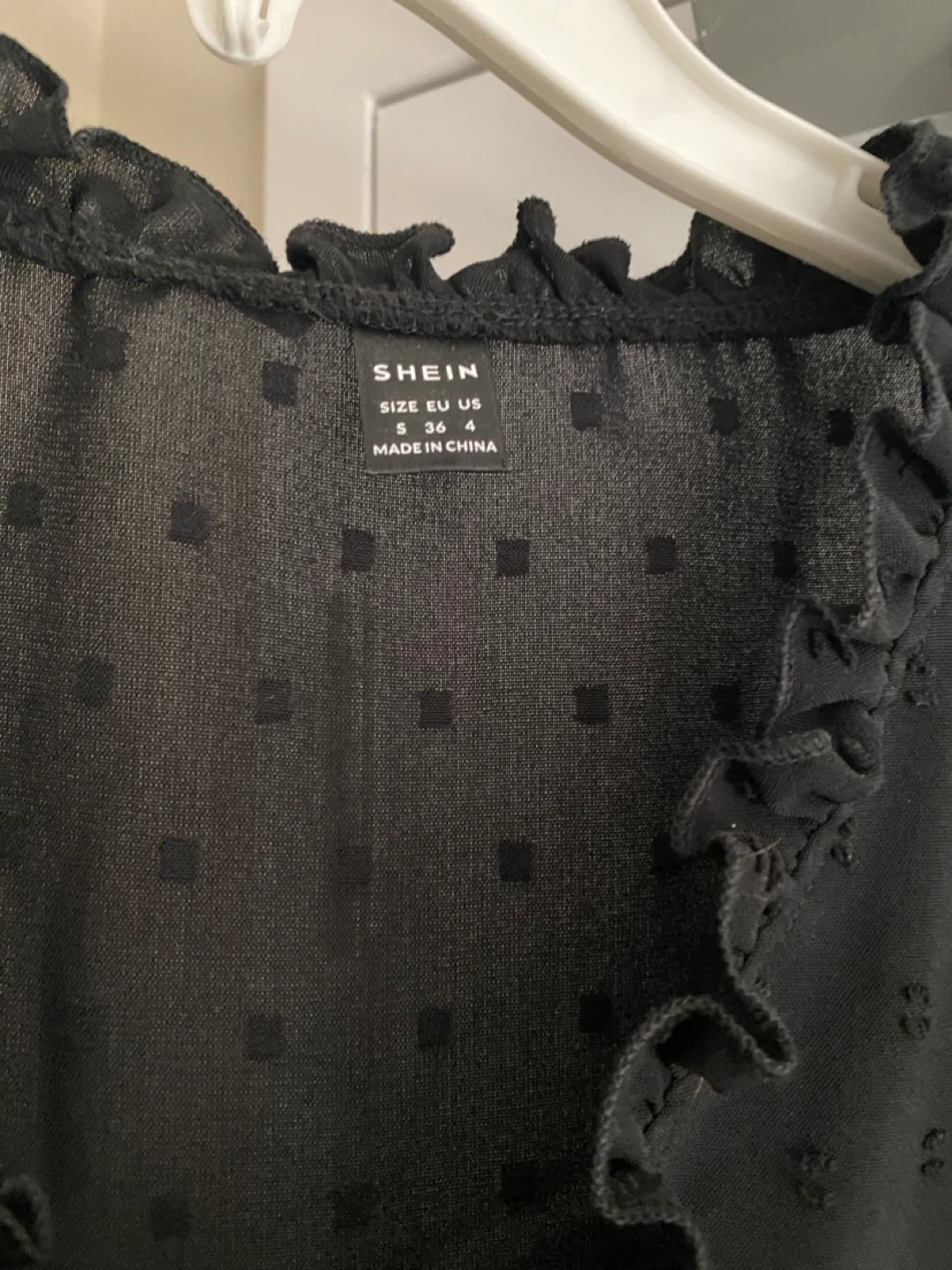 SHEIN Black Butterfly Sleeve Blouse - Size S - photo 2