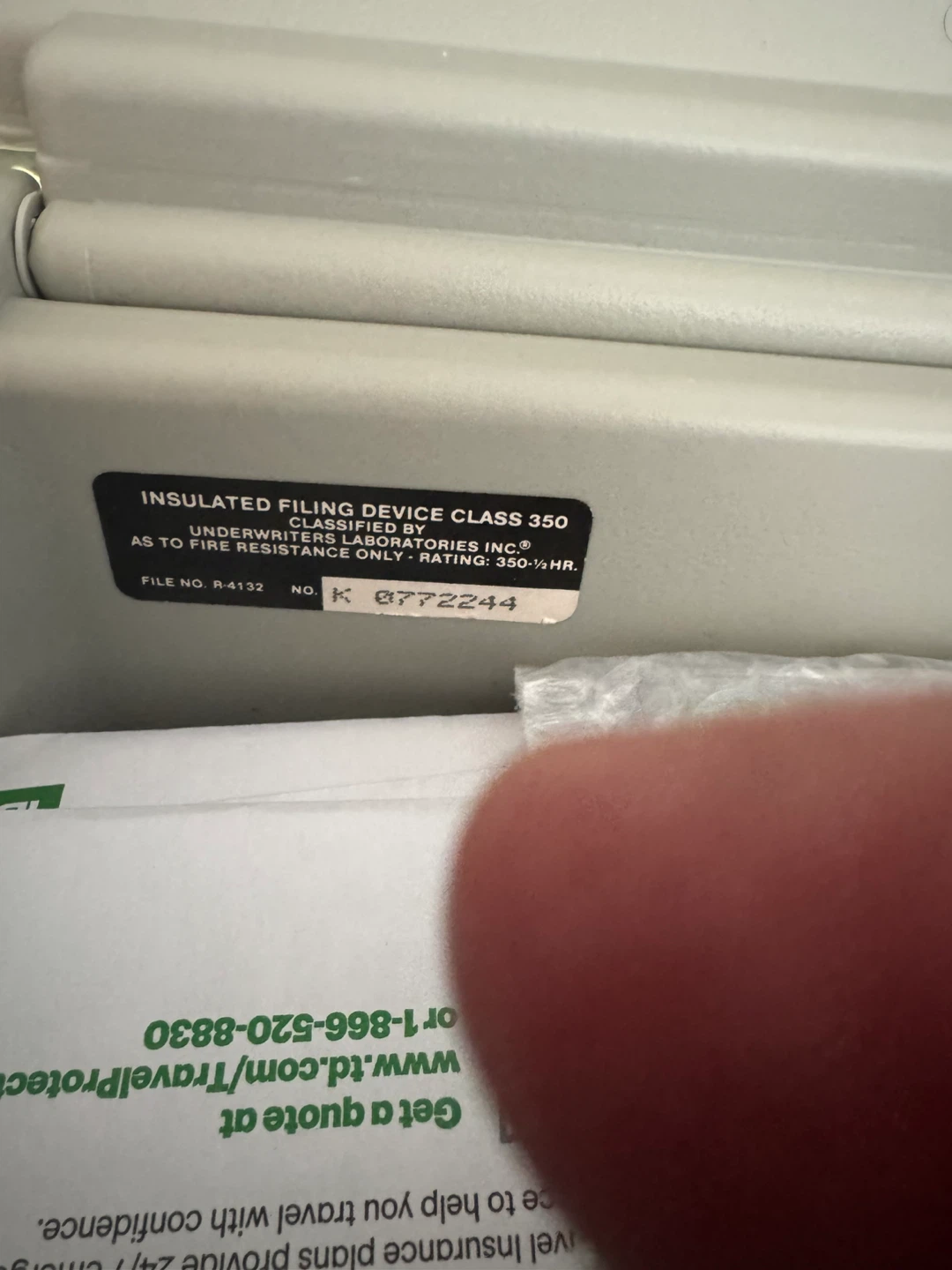 SentrySafe 1100 Fire Safe Box - photo 5