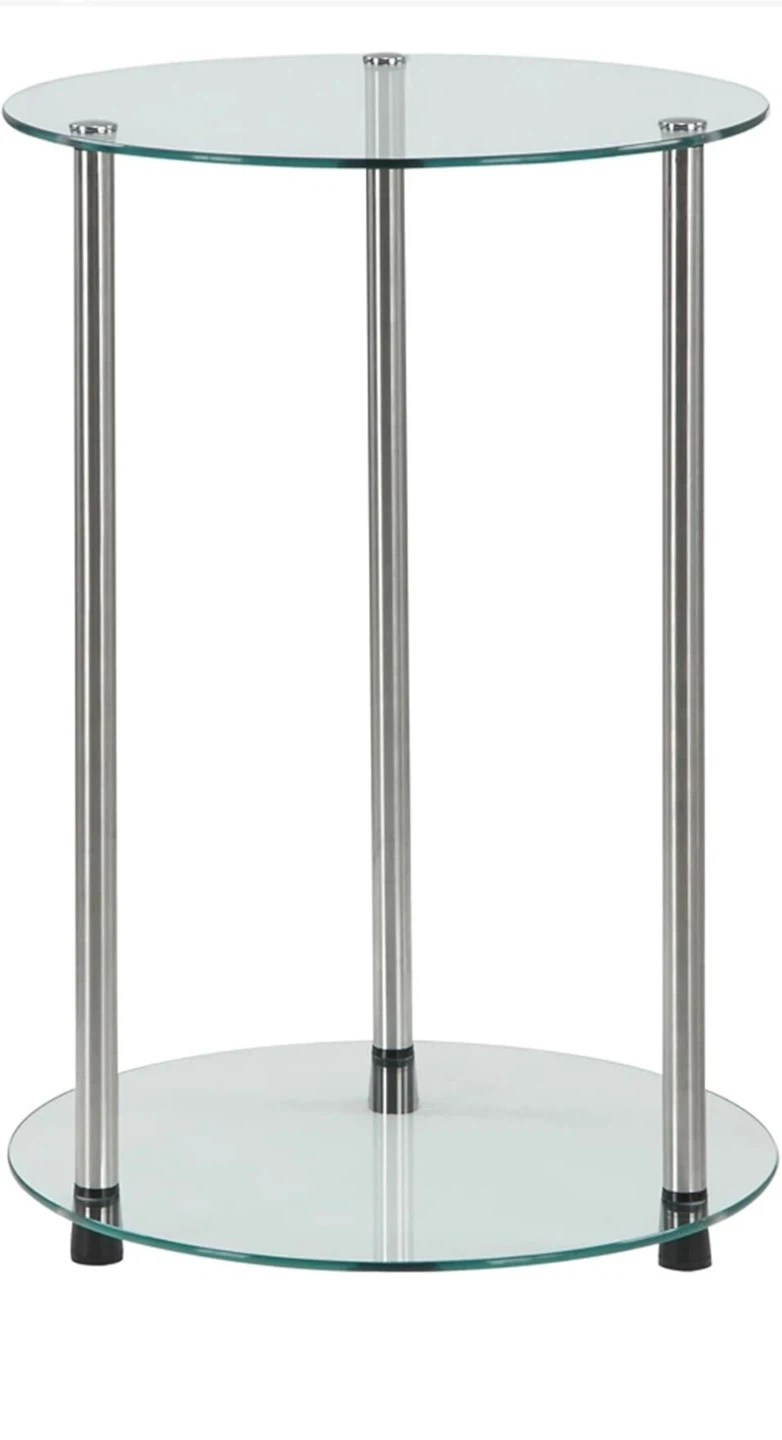 Designs2Go 2-Tier Round Glass Side Table - photo 2