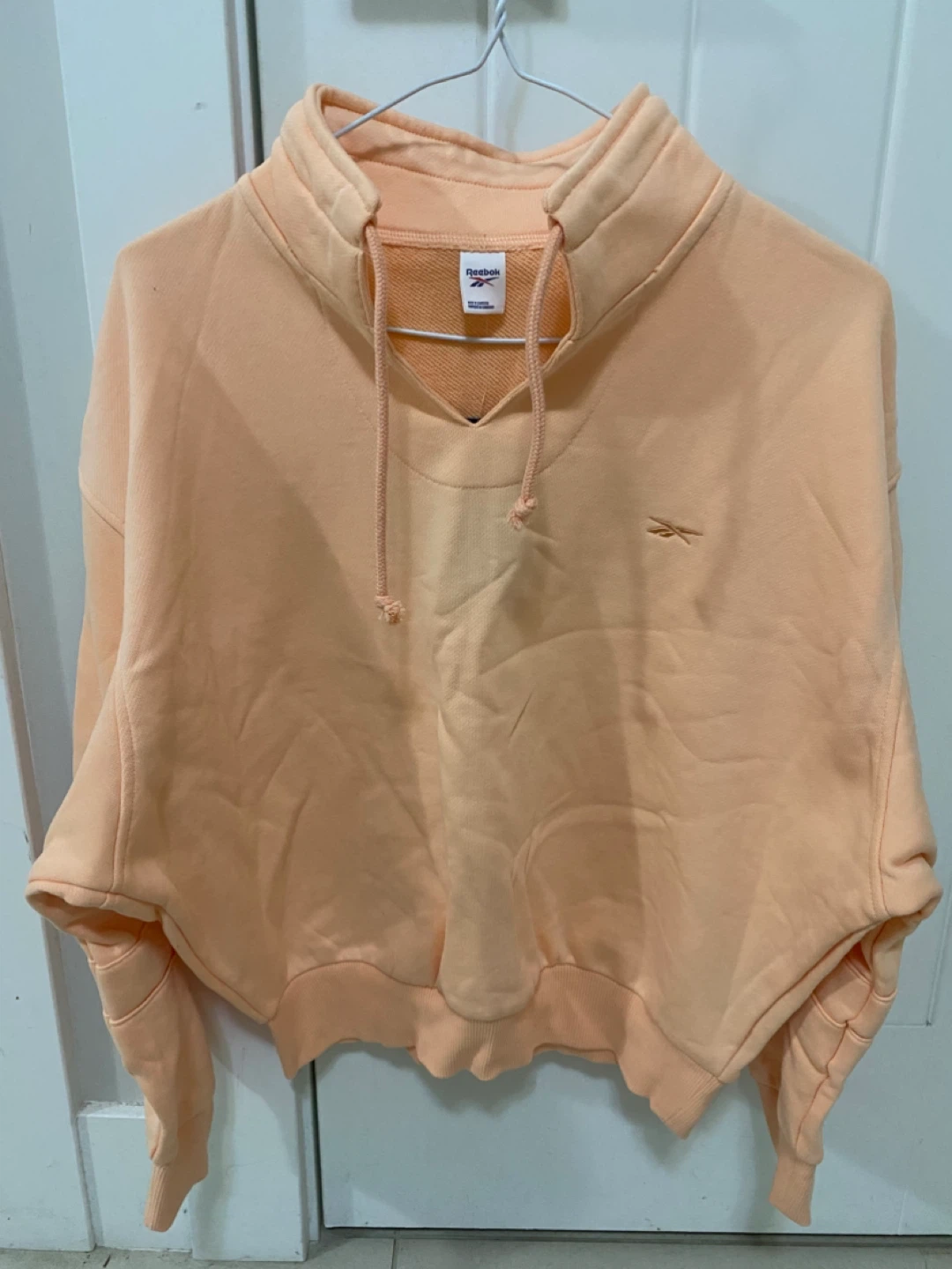 NEW - Reebok CL Wide Cotton FT Coverup Peach Sweatshirt Size S