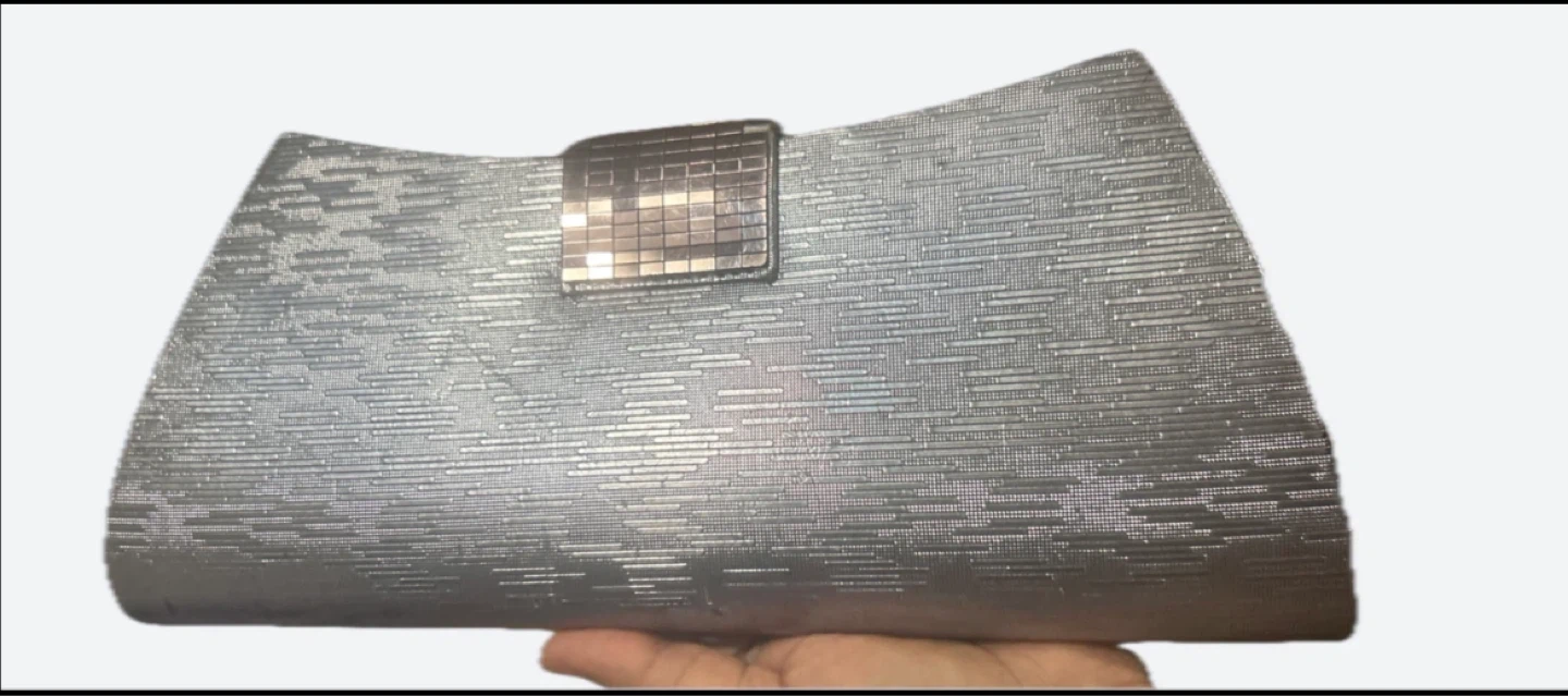 Silver Textured Clutch Evening Bag 🧡 - photo 2