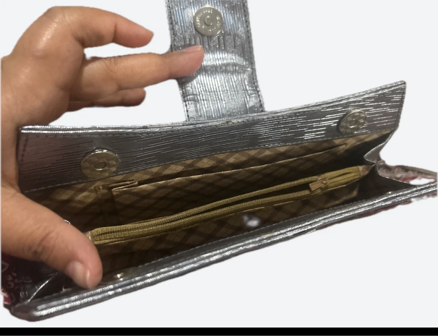 Silver Textured Clutch Evening Bag 🧡 - photo 3