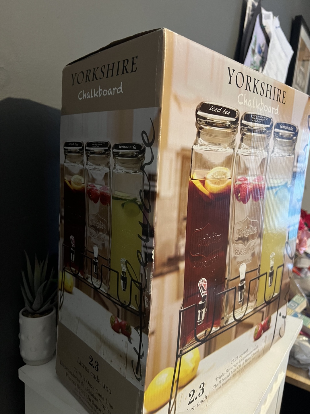 Yorkshire Triple Beverage Dispenser with Chalkboard Lids - photo 2