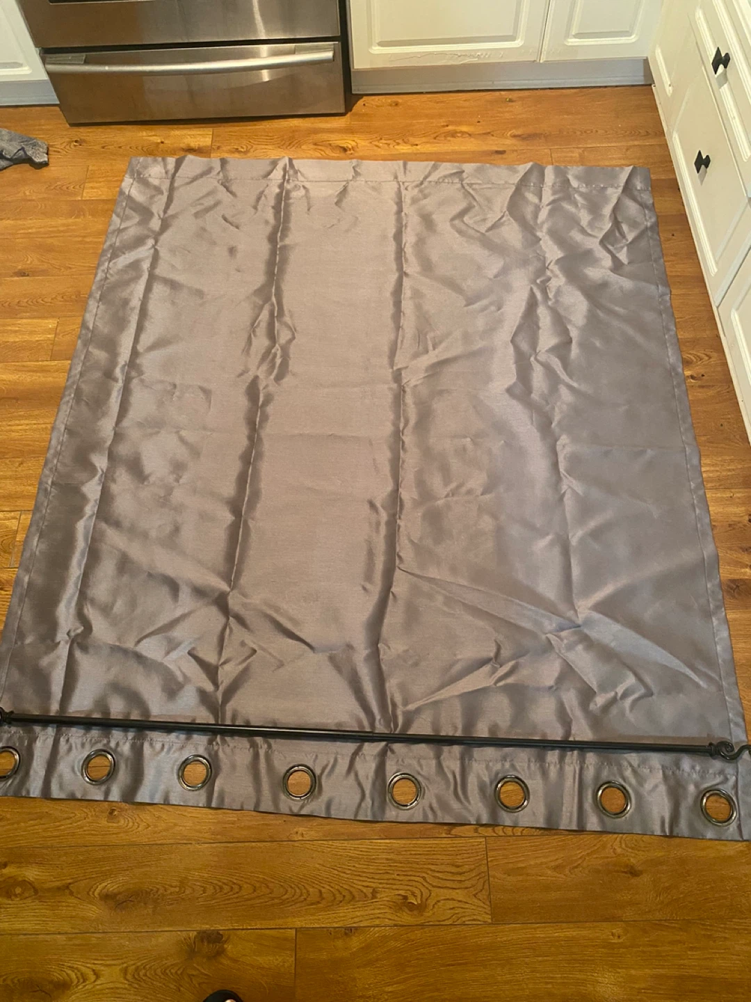 Silver Grey Grommet Curtain Panel with Rod - photo 2