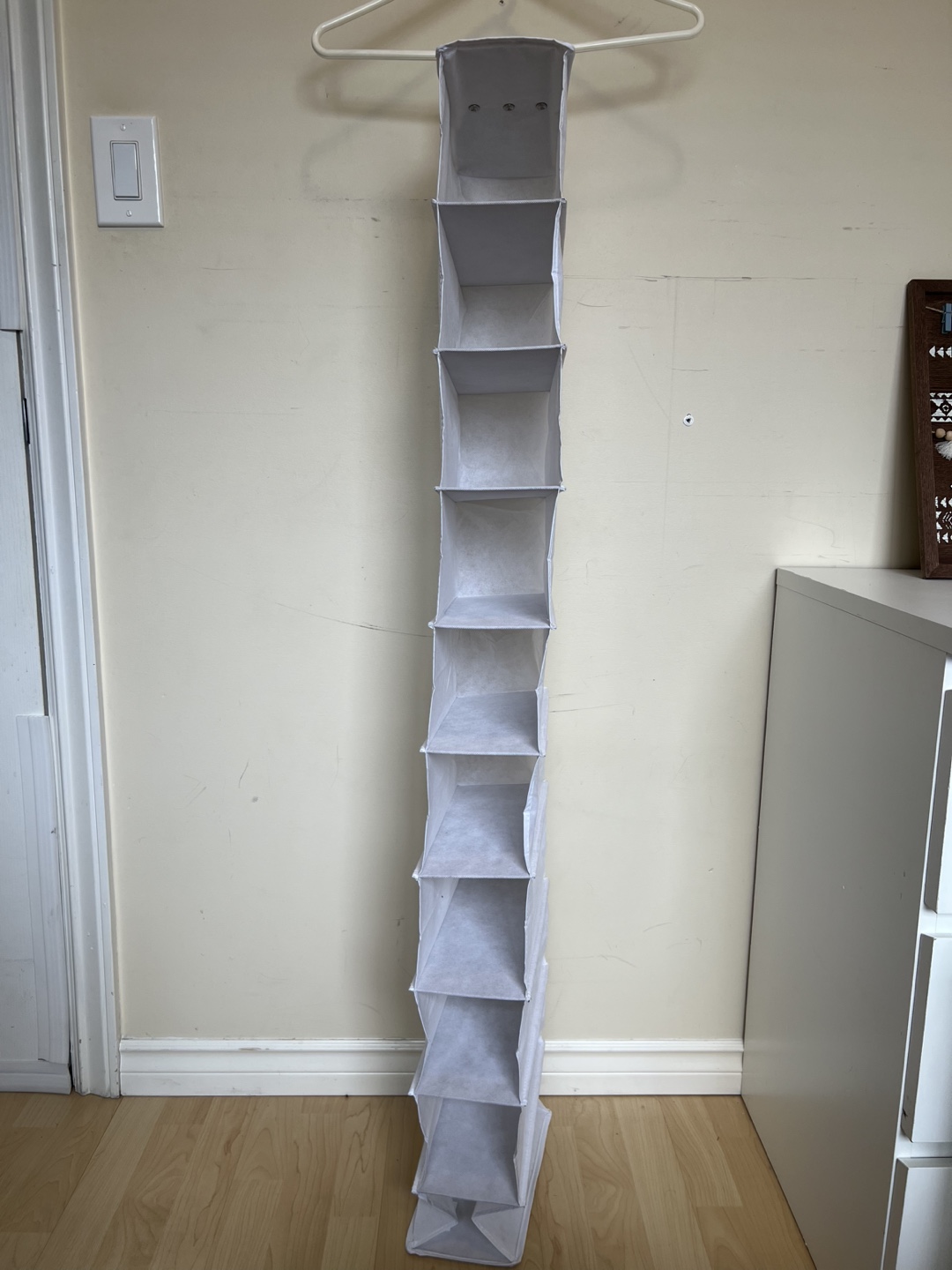 White 10-Shelf Hanging Closet Organizer
