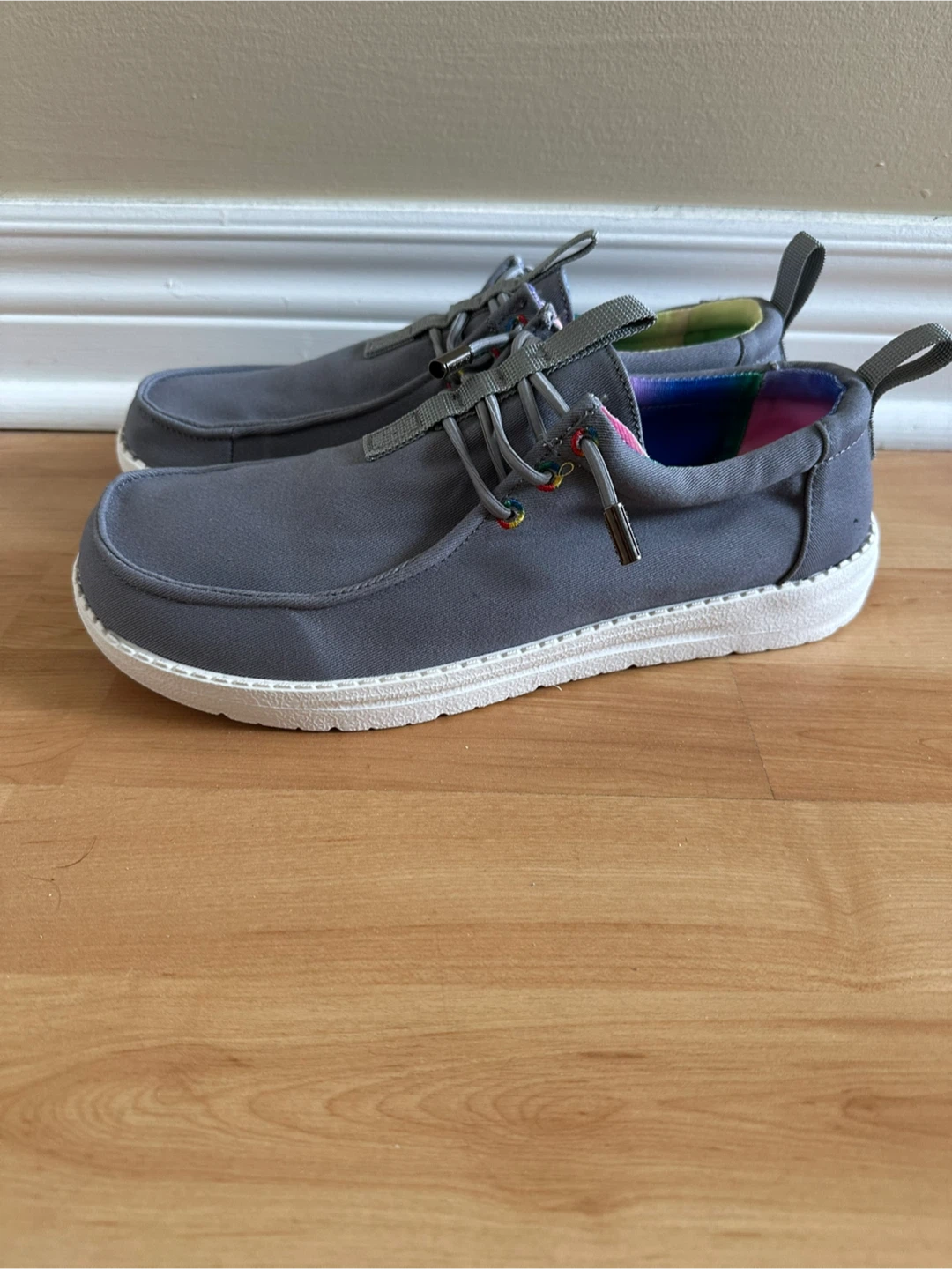 Brand new gray slip-on shoes