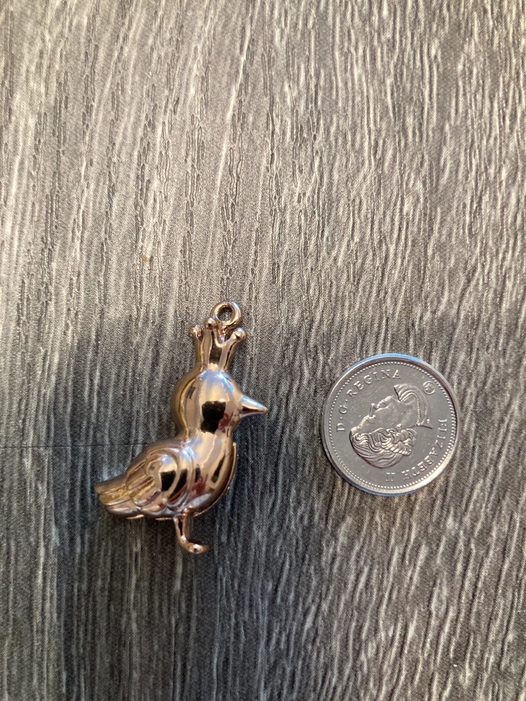 Bird Charm with Crown and Rhinestones - photo 2