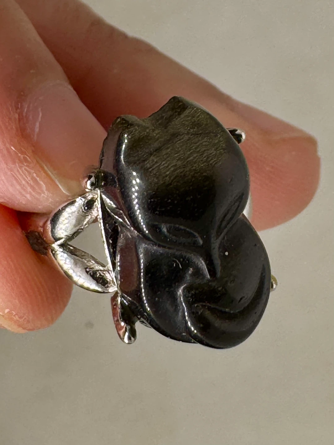 Golden Obsidian Fox Ring - photo 4