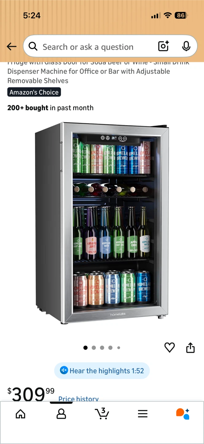 Homelabs Beverage Refrigerator