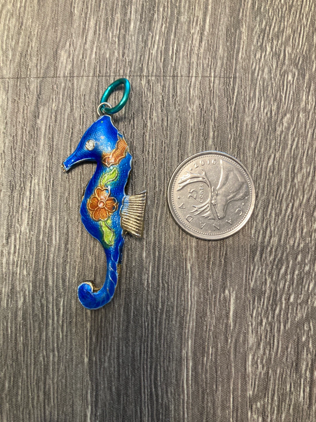 Blue Seahorse Charm Pendant - photo 2