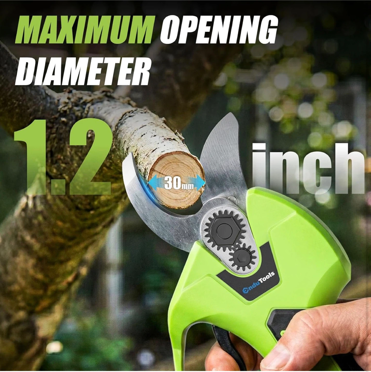 OndoTools 21V Cordless Electric Pruning Shears with 2 Batteries - photo 2